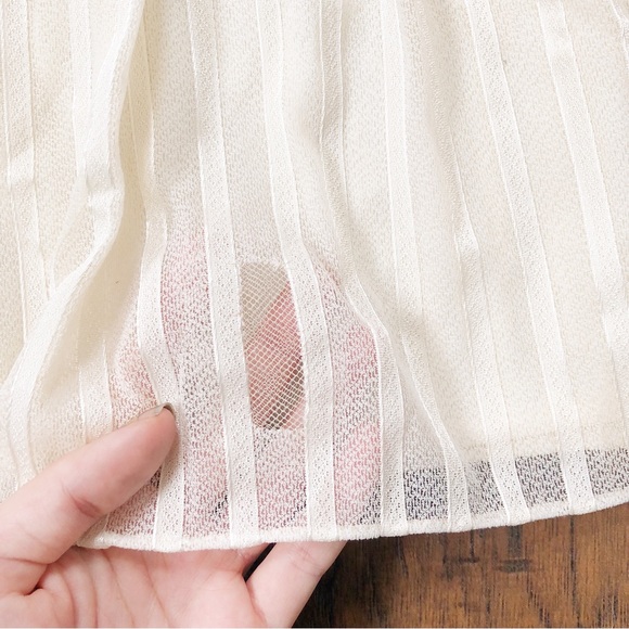 SOLD vintage • 70s cream maxi dress striped boho peasant fairy coquette bride - Picture 8 of 13